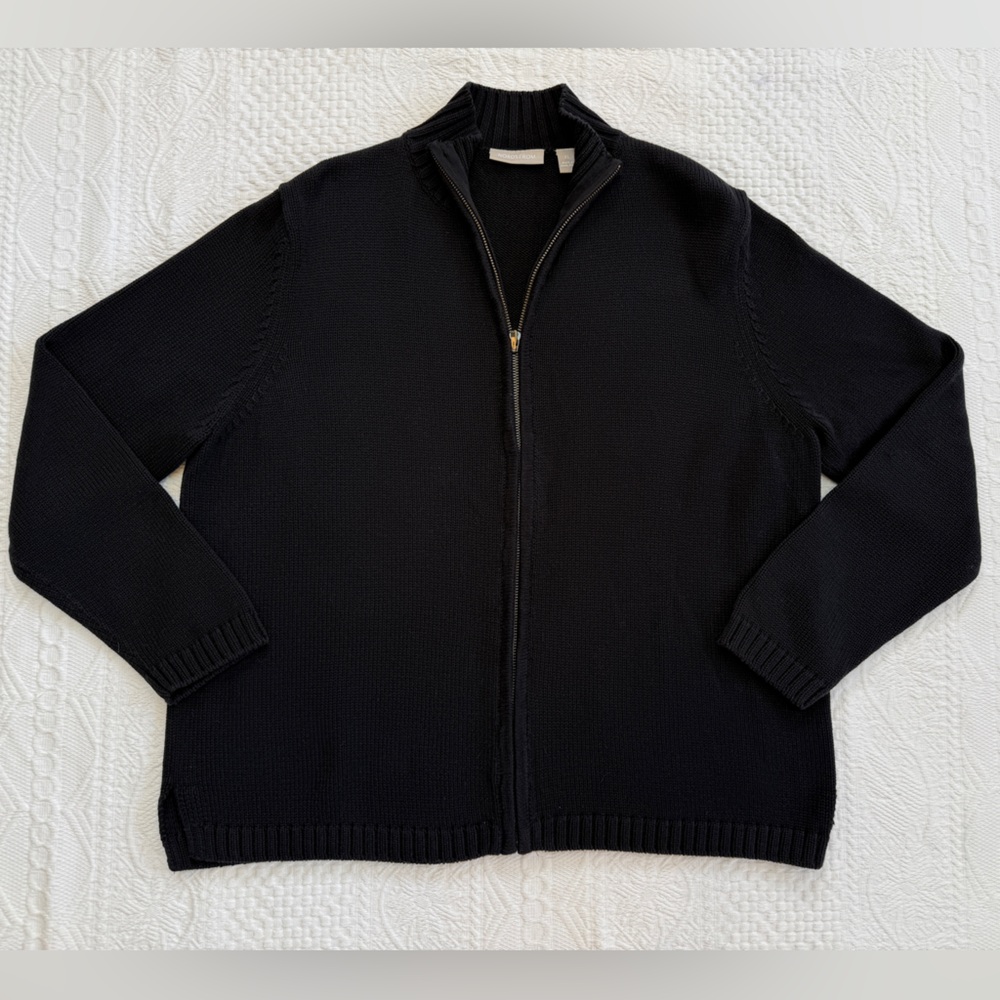 Nordstrom Navy Blue Full Zip Sweater Men’s XL 100% Cotton